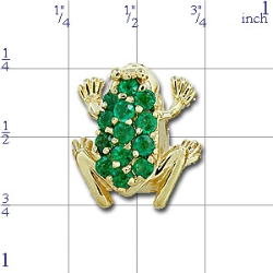N587 14K EMERALD FROG SLIDE 